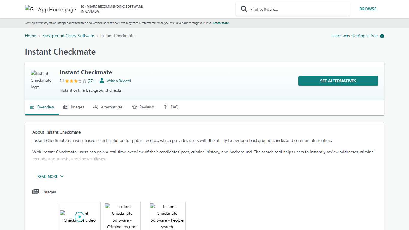 Instant Checkmate Reviews, Prices & Ratings GetApp Canada 2026